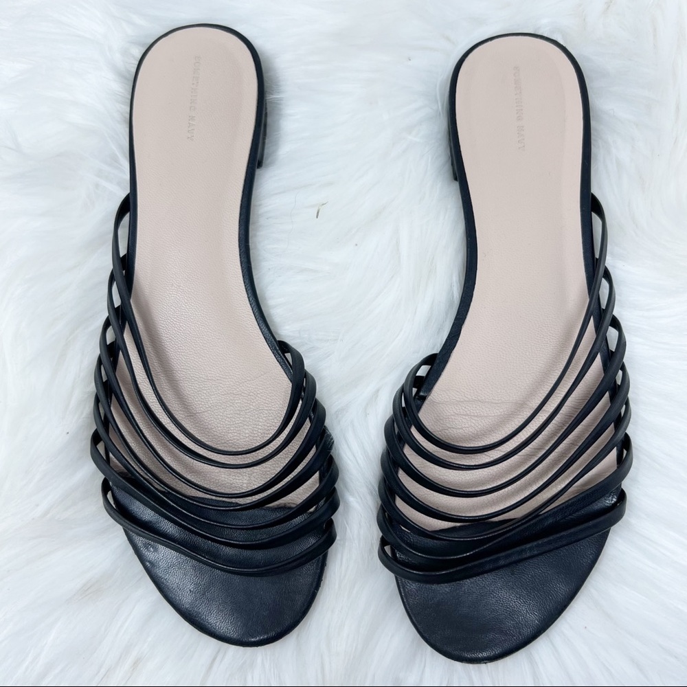 Something Navy Strappy Sandals 9 - Picture 1 of 7